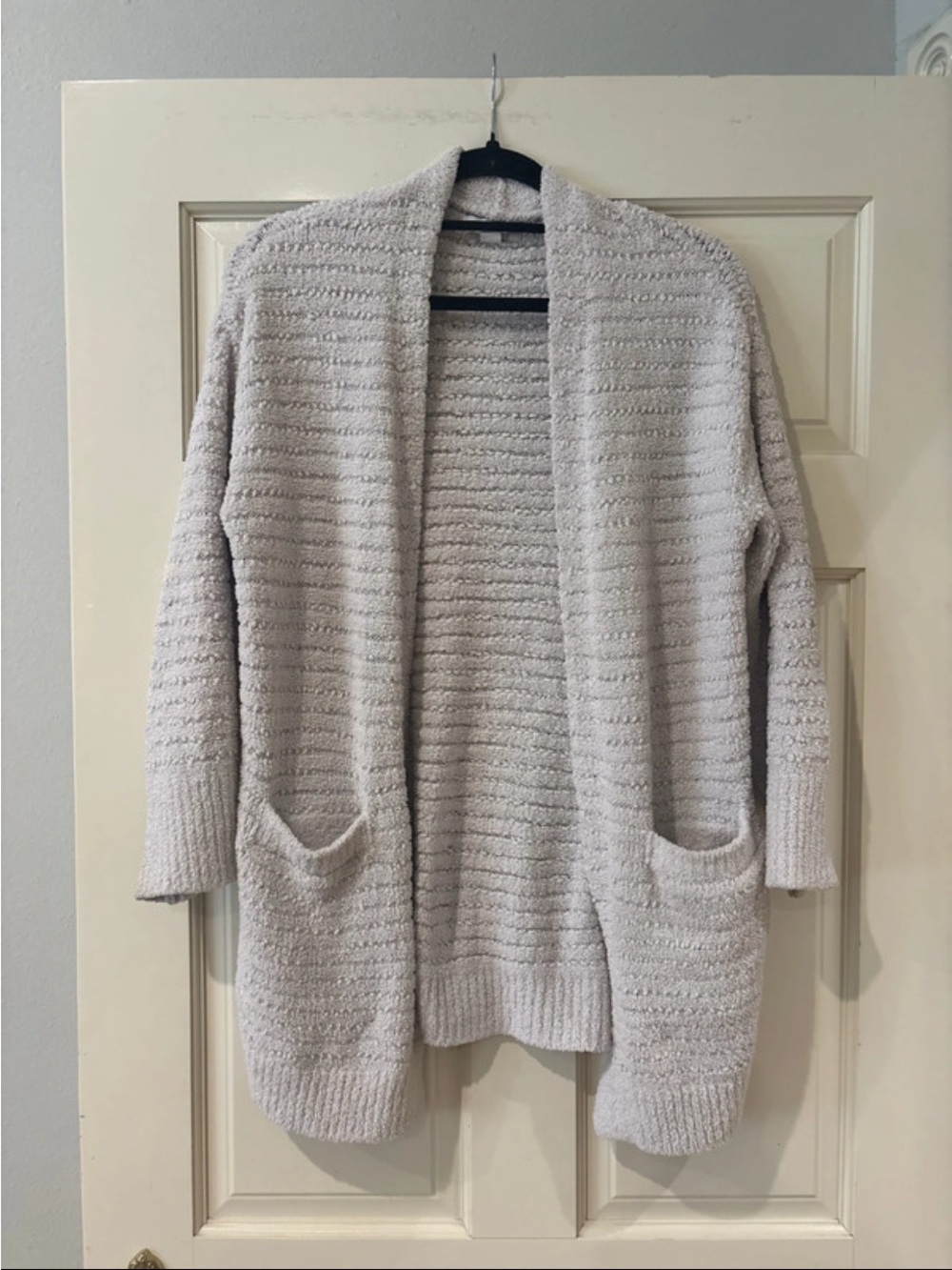 Barefoot Dreams Light Cream Open-Front Pocket Cardigan